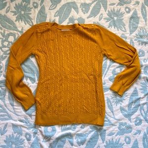Size Large Banana Republic Mustard Yellow sweater. cute buttons on shoulders